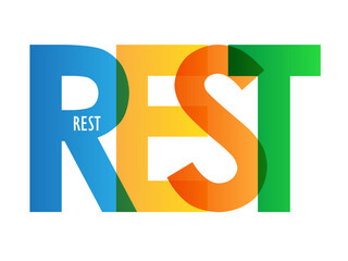 REST colorful vector typography banner