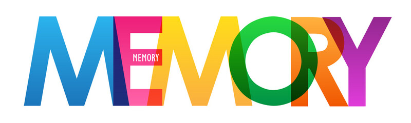MEMORY colorful vector typography banner