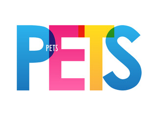 PETS colorful vector typography banner