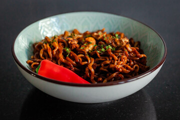 Asian Noodles with Spicy Chiken Teriyaki