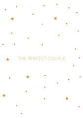 Perfect couple minimalistic anniversary or wedding greeting card. 