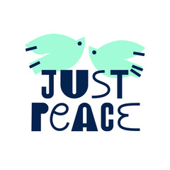 Vector poster with text say no to war