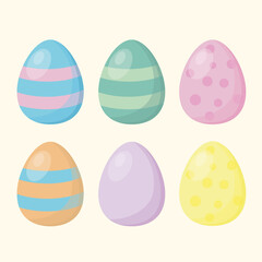 Set of colorful Easter eggs.
