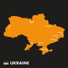 Ukraine conflict: simple vector map of Ukraine © Alex Perazzoli