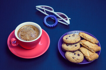 Coffee break during working day, creative people, advertising business concept