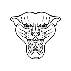 hand drawn black panther doodle illustration for tattoo stickers etc premium vector
