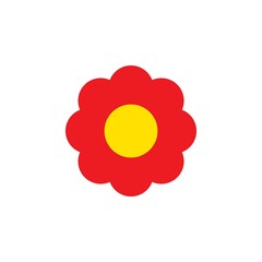 Red daisies cartoon for decoration. Vector illustration.