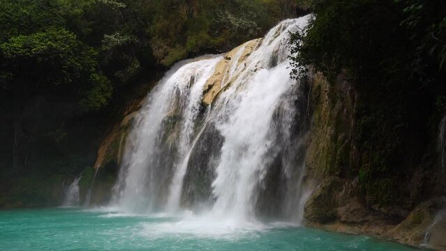 El Chiflon Cascade Waterfall Wing of Angel in Mexico
