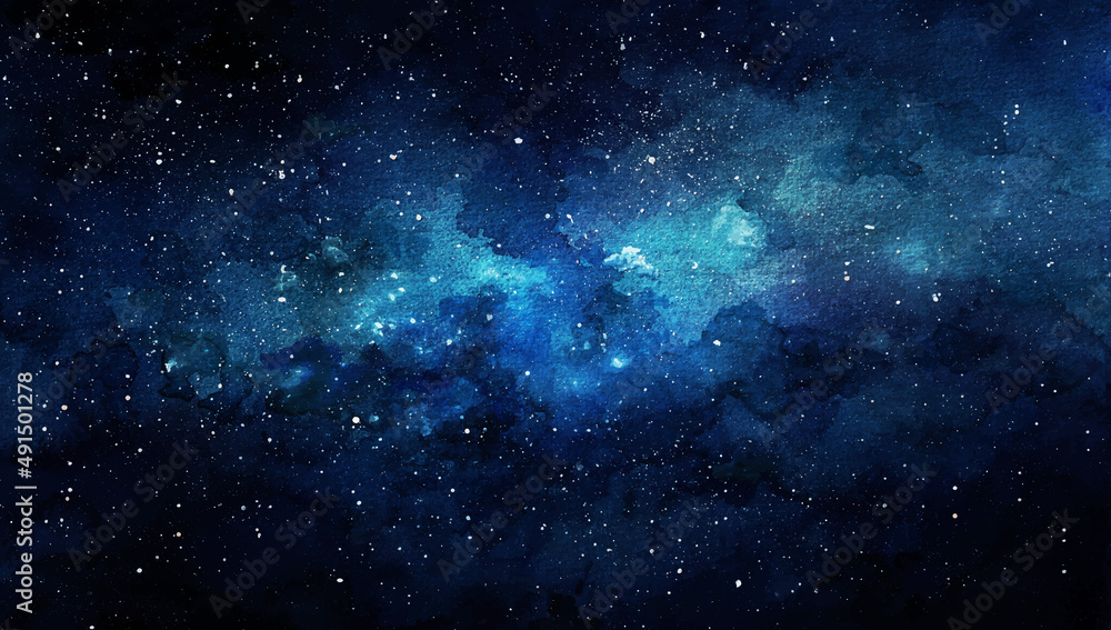 Wall mural vector cosmic illustration. beautiful colorful space background. watercolor cosmos