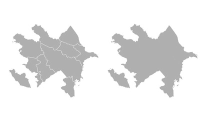 Azerbaijan map with the main landmarks of the regions. Flat illustrated