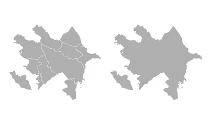 Fotobehang Azerbaijan map with the main landmarks of the regions. Flat illustrated © UKRAINIAN
