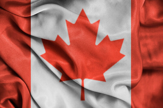 Canada flag silk background texture