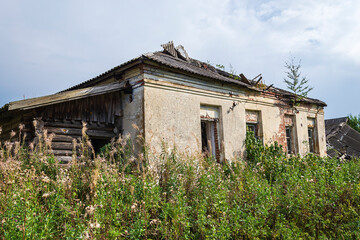 Fototapeta premium destroyed houses in an abandoned village