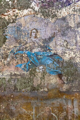 painting of the walls of an abandoned Orthodox church