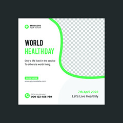 World health day 2022 banner and social media post or square banner template