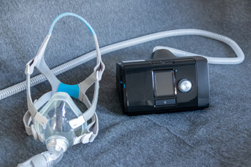 CPAP mask with a full face mask cpap machine against obstructive sleep apnea helps patients as...