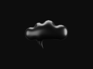 Pure Black Speech Bubble