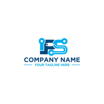 IPS Electric Initial Logo Design