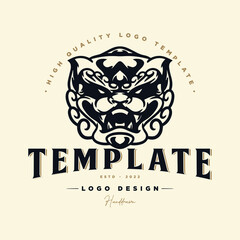 lion template logo with futuristic style. vector
