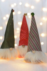 Papá Noel, Navidad , Decoracion , artesanal , muñecos , festividad , decoracion, regalar , sombreros , iluminacion , tres , 