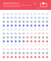 Arrow icon related to circulation and direction.
