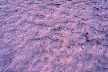 Ice pattern by the shores of Lake Mjøsa in the evening light.