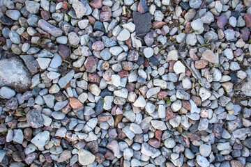 crushed stone on the seashore