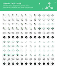 Various arrow icons related to directions.
