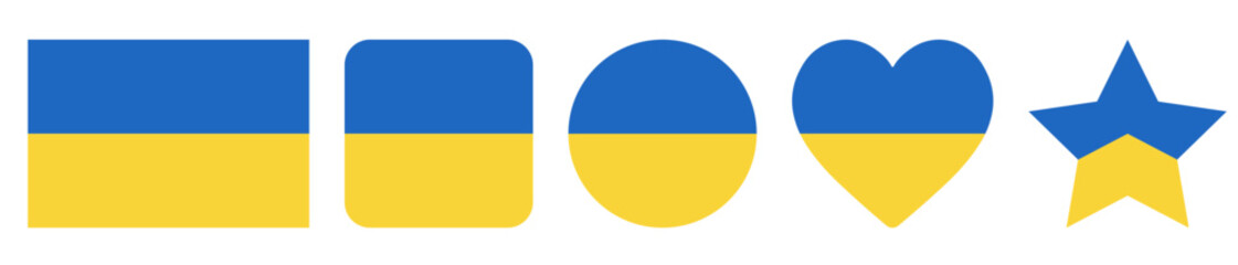 Icons national Flag of Ukraine, vector graphics Isolated on white background.