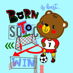 Soccer Bear Baby Vector Design