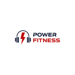 Fitness Power vector logo design template, design for gym and fitness vector