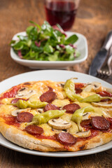 pizza with salami