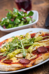 pizza with salami