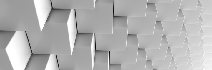 Background of cubes. Geometric structure. 3D visualization