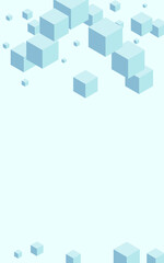 Fototapeta na wymiar Sky Blue Geometric Background Blue Vector. Cube Template Template. Grey Polygon Network Design. Blockchain Texture. Gray Model Box.