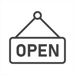 vector icon of open sign in flat style.