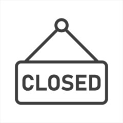 Closed sign icon on white background