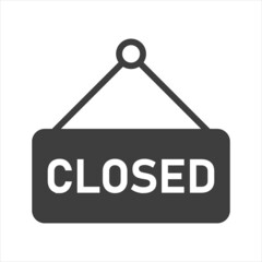 Closed sign icon on white background