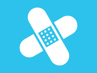 Sanitary Adhesive Strip, Band-Aid or Protective Tape icon on a light blue background