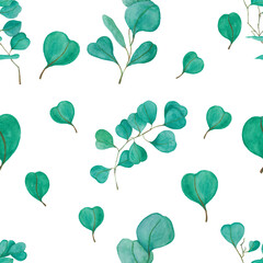 Watercolor floral illustration set - green leaf branches collection, for wedding stationary, greetings, wallpapers, fashion, background. Eucalyptus, olive, green leaves, etc.