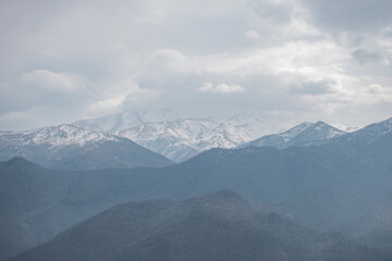 landscape with clouds in winter