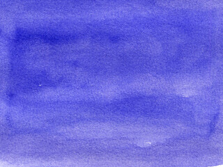 Blue watercolor background with spots, dots, blurred circles. Hand-drawn illustration