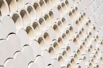 details of abstract shapes on the facade of a building