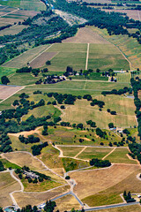 Flying over the Famous Vineyards and Wineries of Sonoma County, California, USA