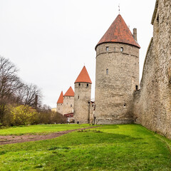 Tower of the medieval city wall of Tallinn