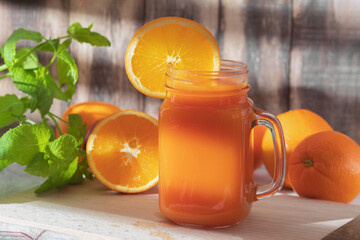 Fresh and healthy vegetable juice in a glass