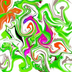 Beautiful seamless abstract pattern texture for textile and design. Paint strokes with different colors: green, purple, orange.