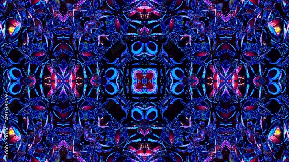Poster 3d render. liquid wavy pattern like kaleidoscope multicolored waves. 3d stylish abstract bg, wavy sy