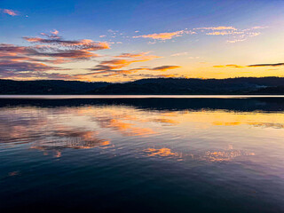 sunset over the river