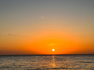 sunset in the sea